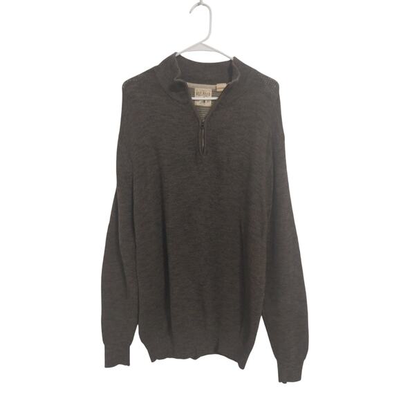 Redhead Mens Quarter Zip Cable Knit Pullover Sweater Brown Size Large - Picture 1 of 4